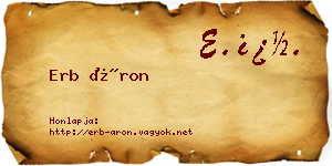 Erb Áron névjegykártya